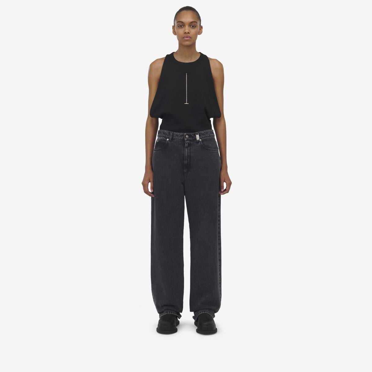 Alexander McQueen Women's Black Wide Leg Jeans - 8 (Cotton)